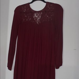 Maroon/Red lace top dress
